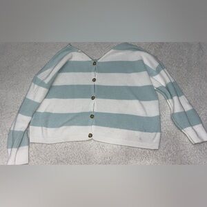 Pink Republic Blue and White Striped Cardigan